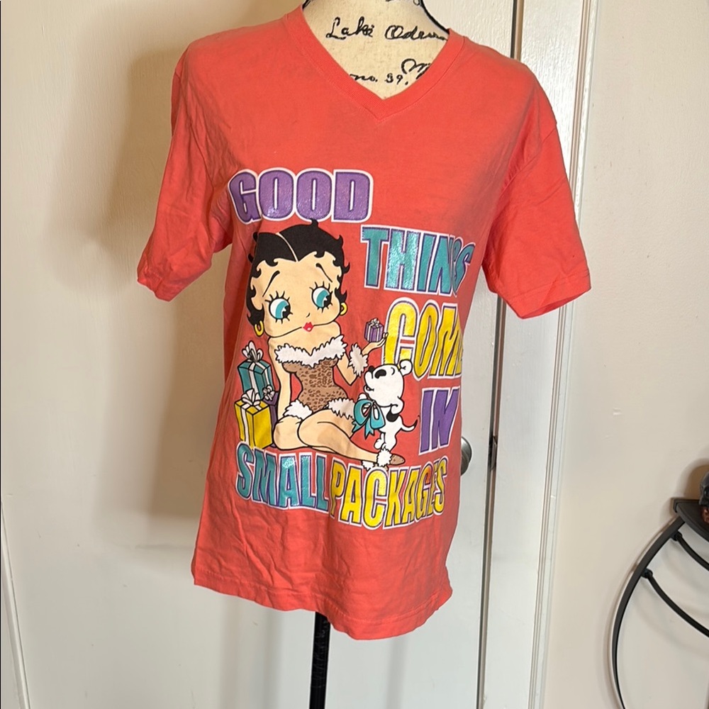 RARE Betty Boop Vintage 2001 Good Things Come in Small Packages T-shirt